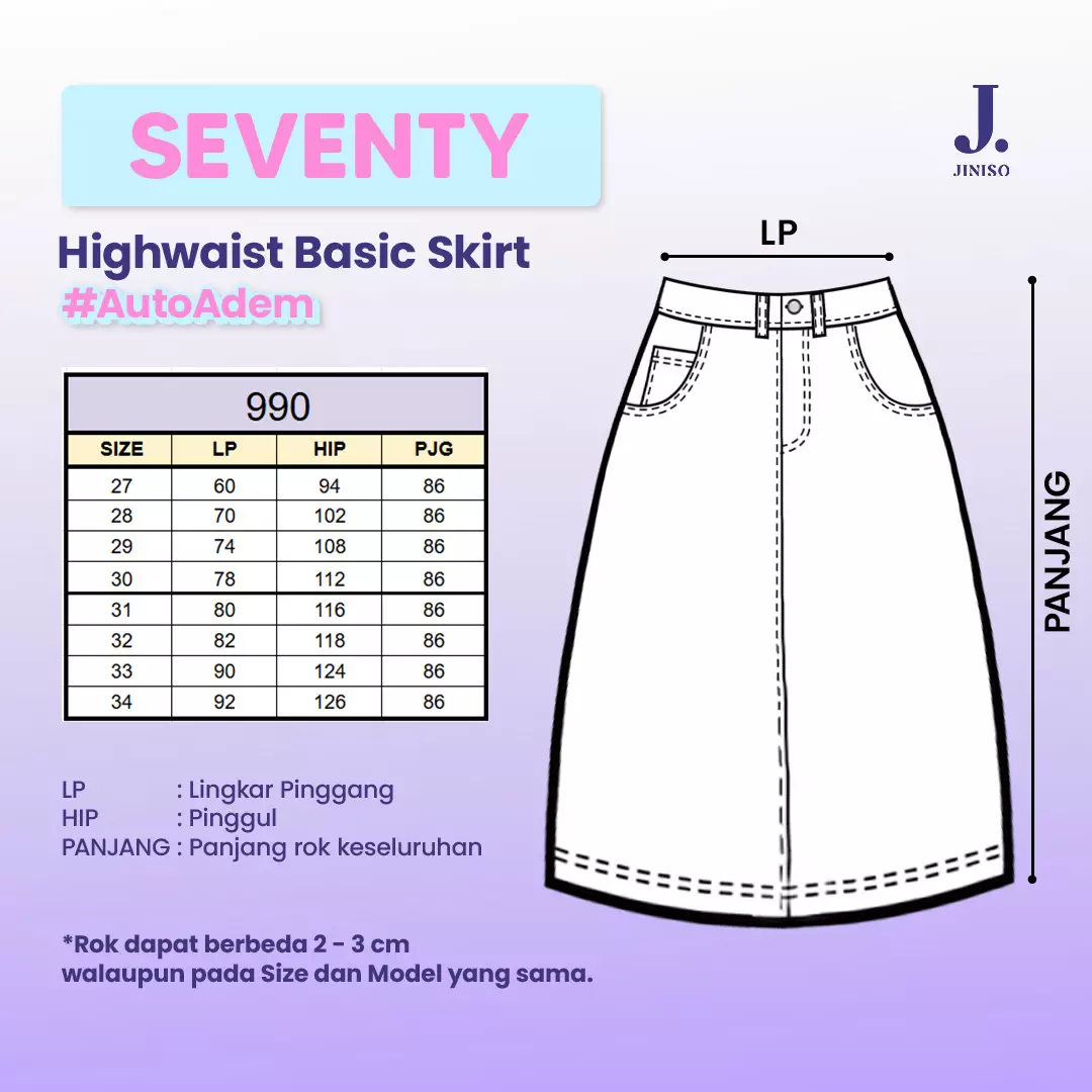 Highwaist Rok Basic Jeans Panjang 990 SEVENTY