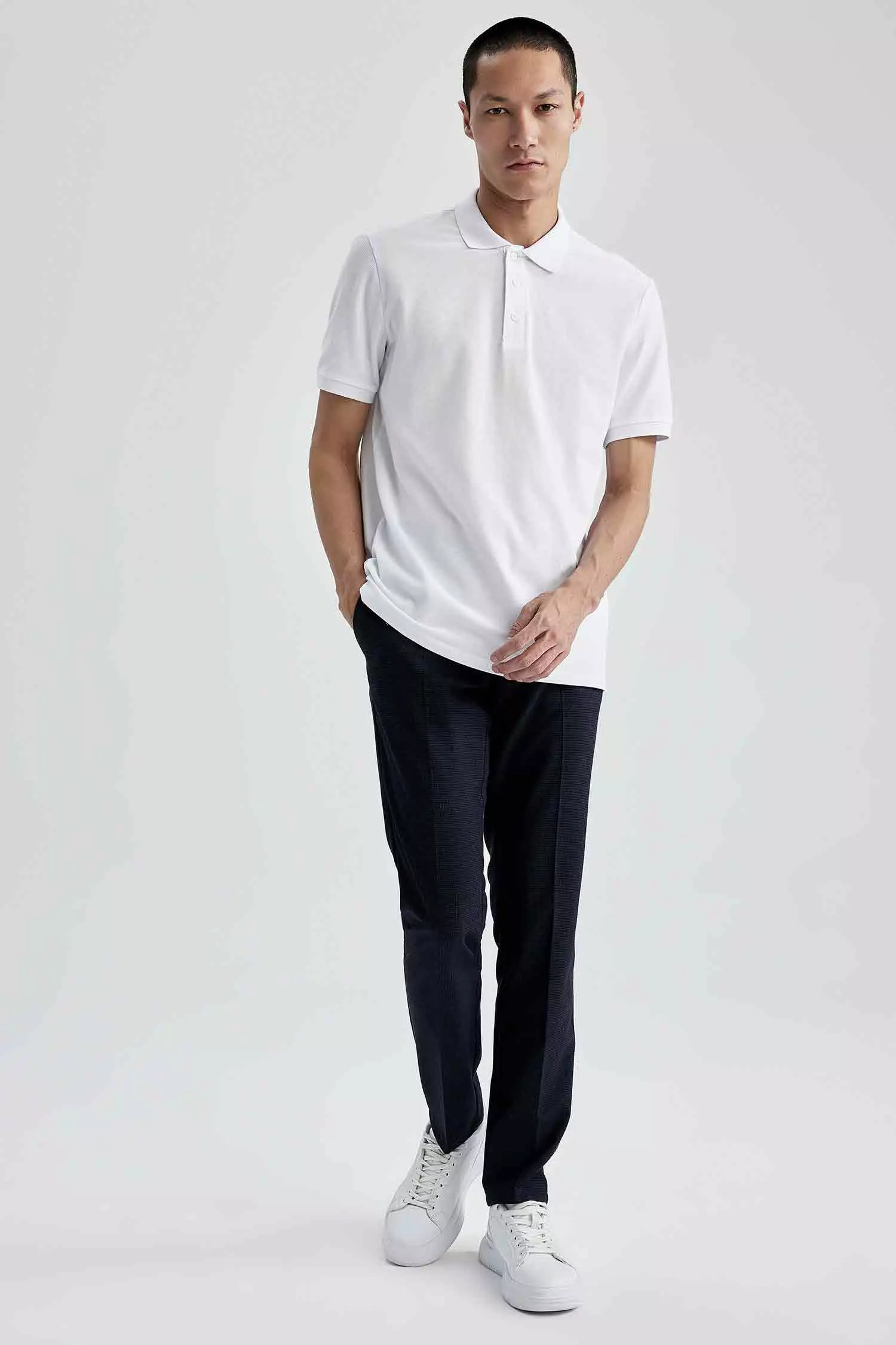 Buy DeFacto Regular Fit Basic Short Sleeve Cotton Polo T-Shirt Online ...