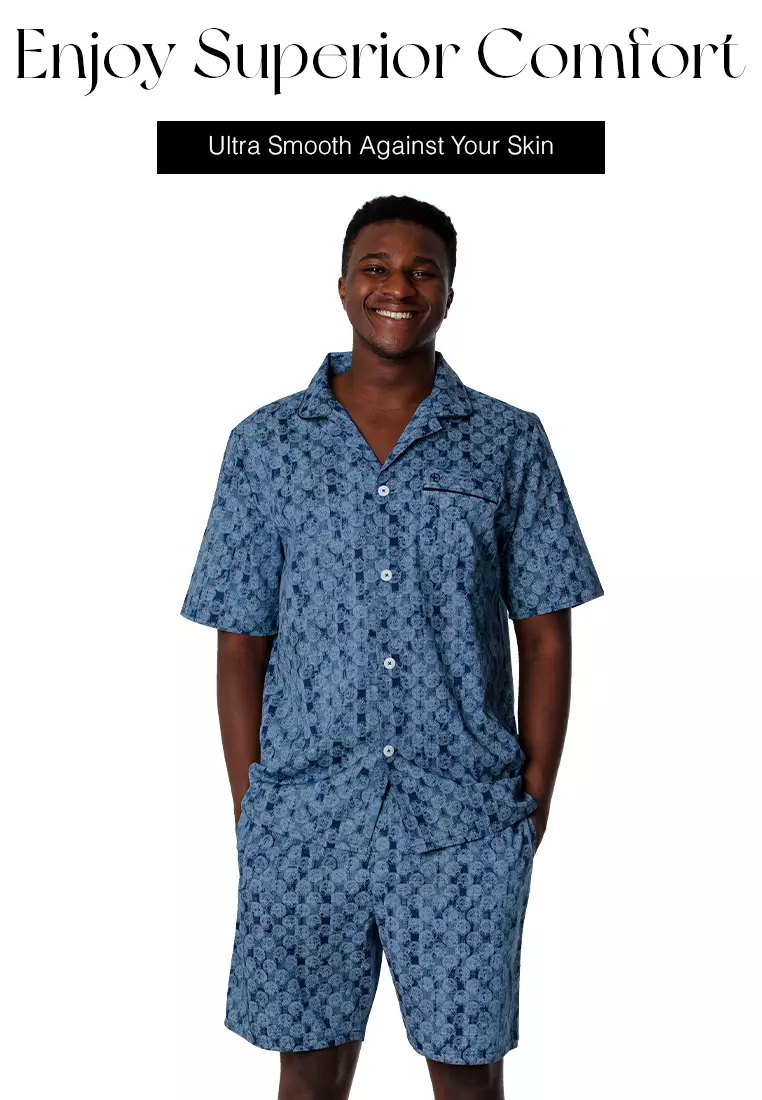 Mens short sleeve pyjama set top