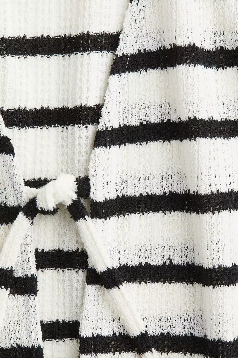 Knitted tie-front top