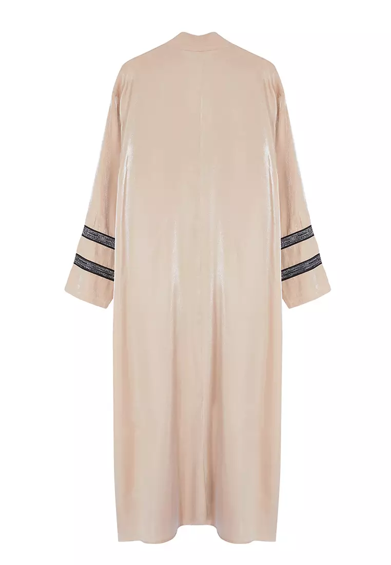 Shiny Long Abaya with Embroidery