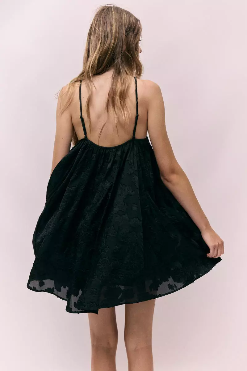 Jacquard-weave strappy dress