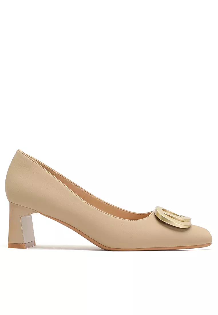 5CM Metal Buckle Microfiber Leather Pumps BY2355-18