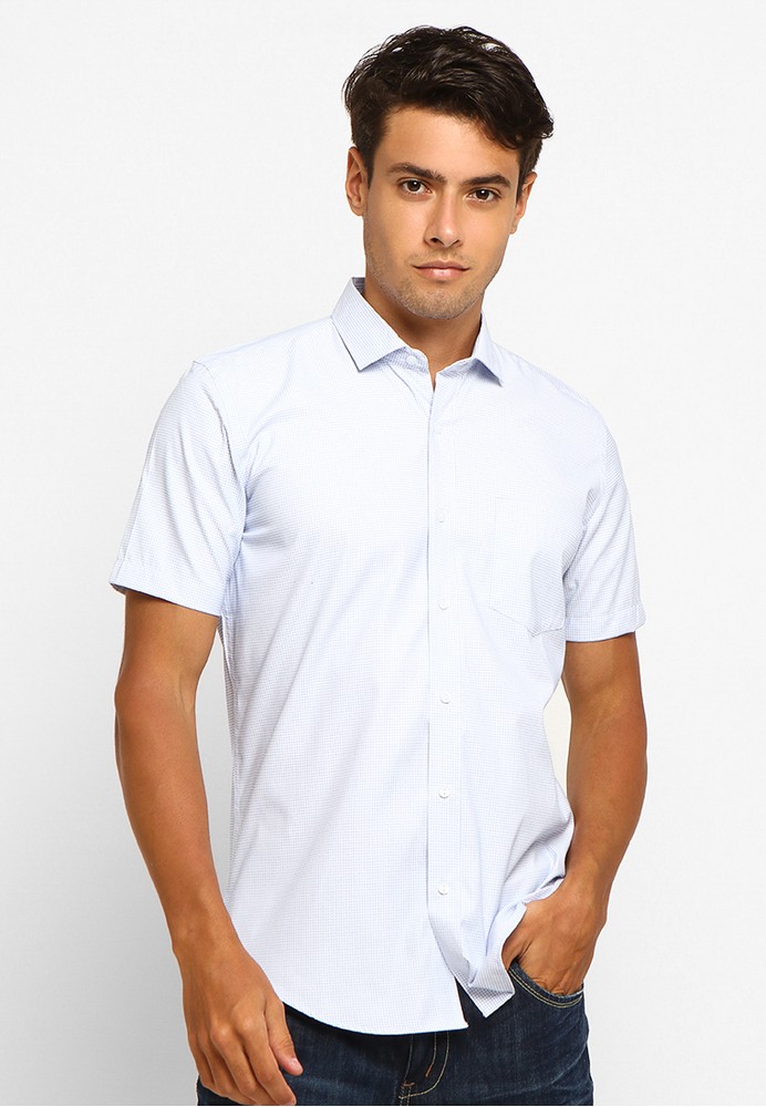 Jual Arnett Arnett Baju Pria  Kemeja  Lengan Pendek Biru 