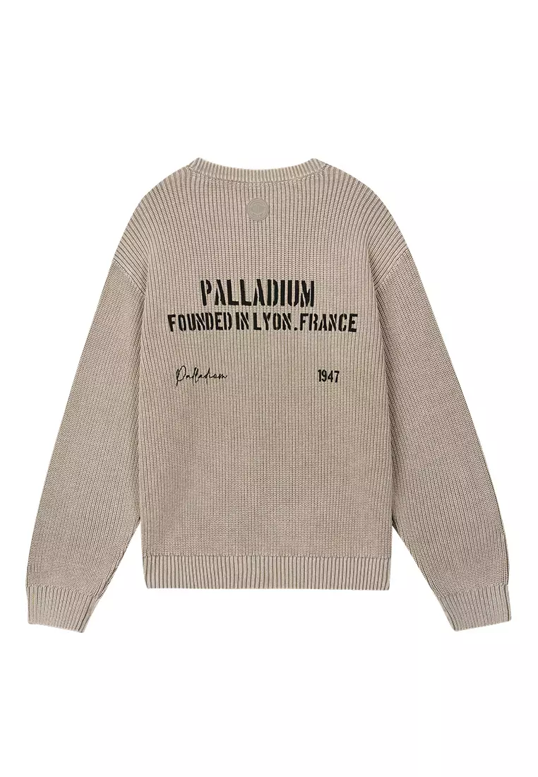 男裝 PALLADIUM LOGO 寬鬆落肩全棉針織毛衣