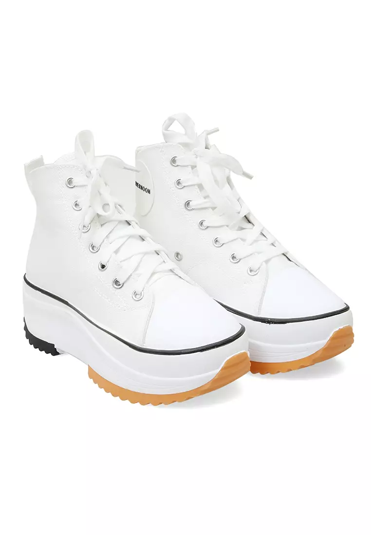 Sneakers Wanita Tali Ikat Design Stylish High Quality - Putih