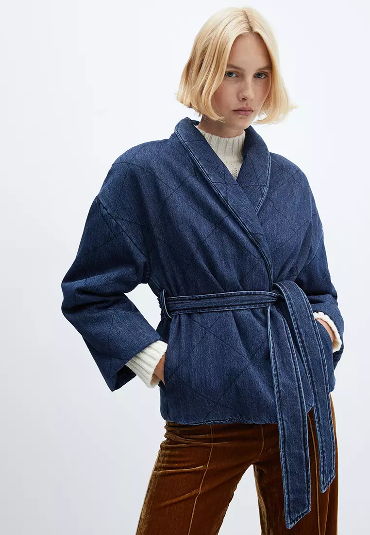 Mango blue jacket clearance