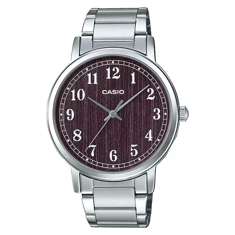 Jam Tangan Pria Casio MTP-E145D-5B1DF Enticer Analog Brown Dial Stainless Steel Stra