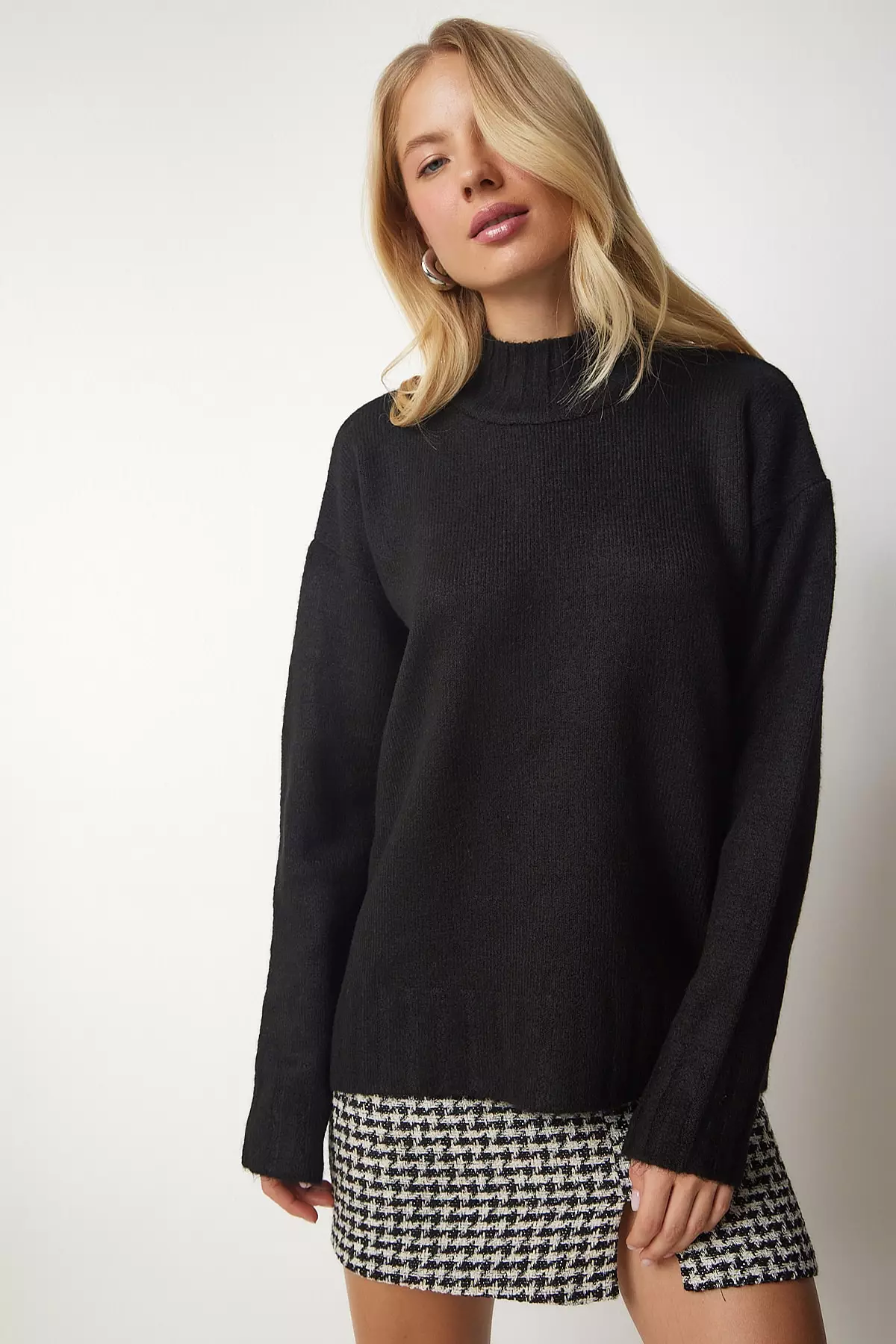 Mock Neck Knit Sweater