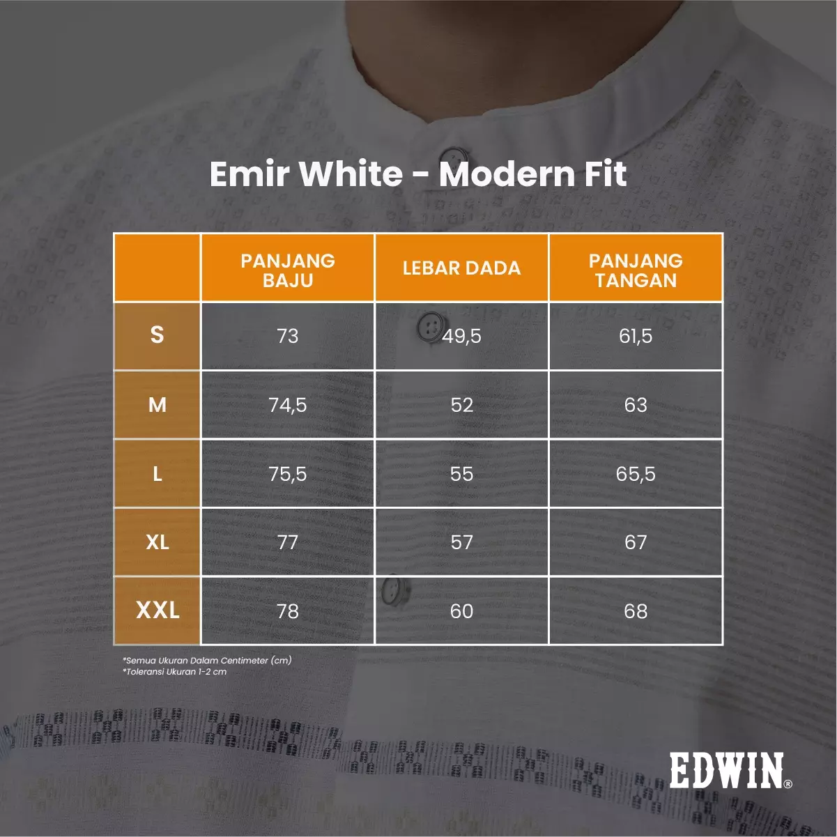 Kemeja Koko Pria Lengan Panjang Baju Muslim Pria EMIR WHITE