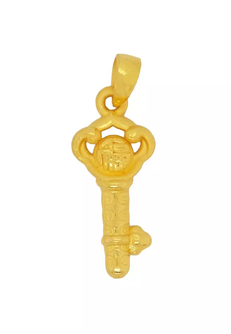 Gold on sale key pendant