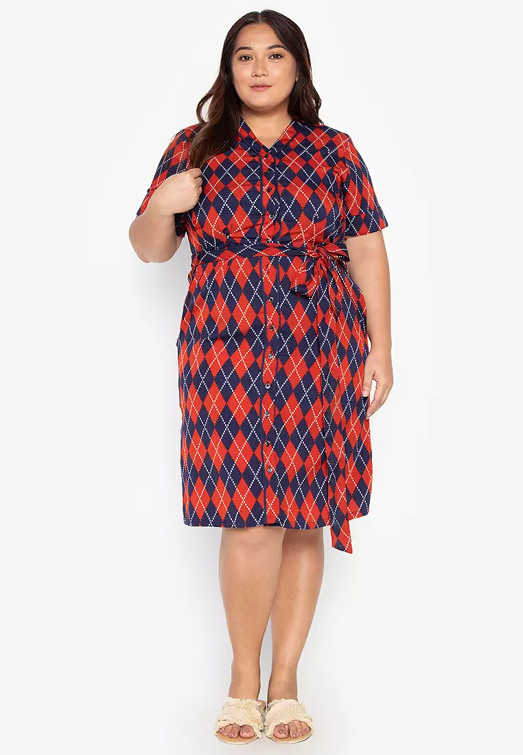 Plus Size Floral Eyelet Mini Dress