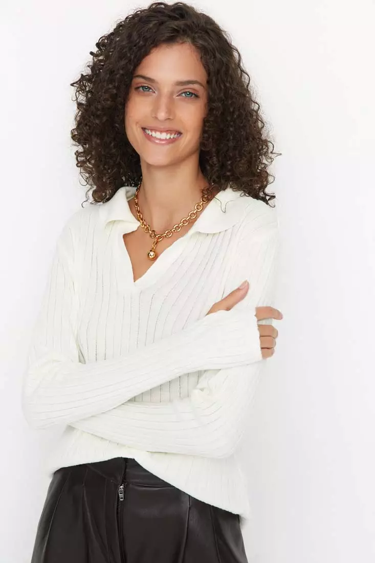 Polo Collar Knitwear Sweater