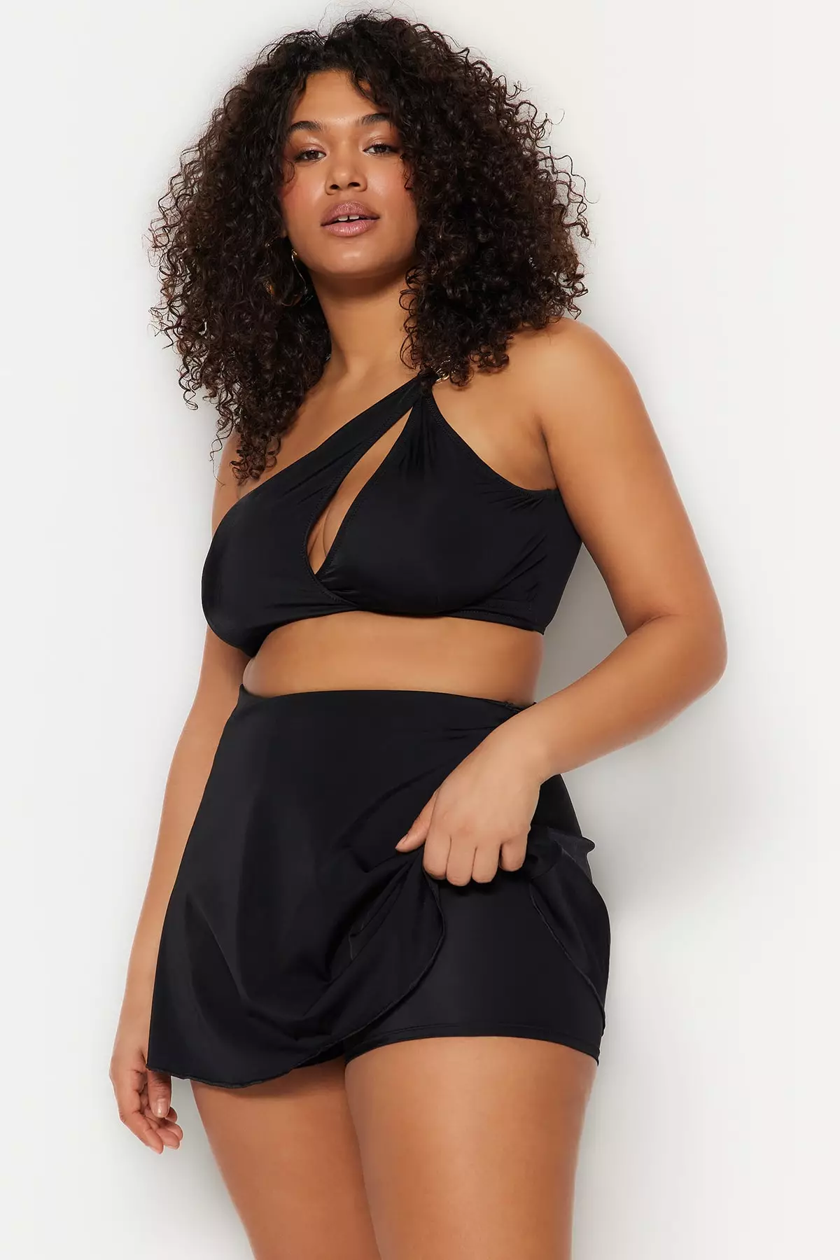 Plus Size Basic Skort