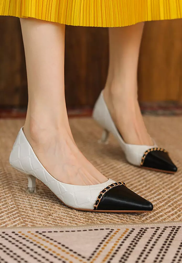 VANSA Color Matching Chain Mid-Heels VSW-H3361