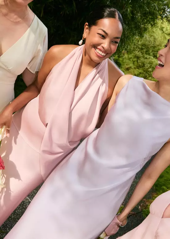 Atasan Wanita - Satin Cowl Neck Halter Fitted Top