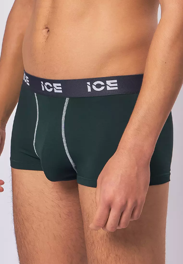 Ice Men Boxer Briefs With Pouch Contrast Stitch Nolan02 - Pine (Single Pack)