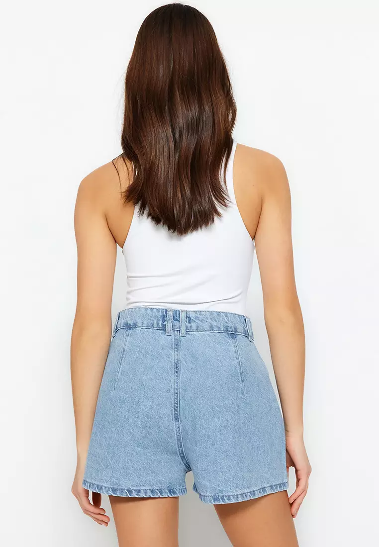 Cotton Denim Shorts