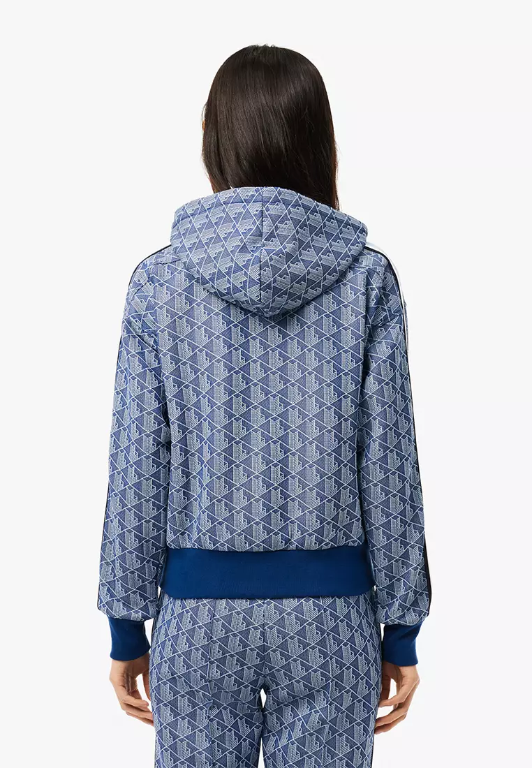 Monogram Jacquard Zip Front Hoodie