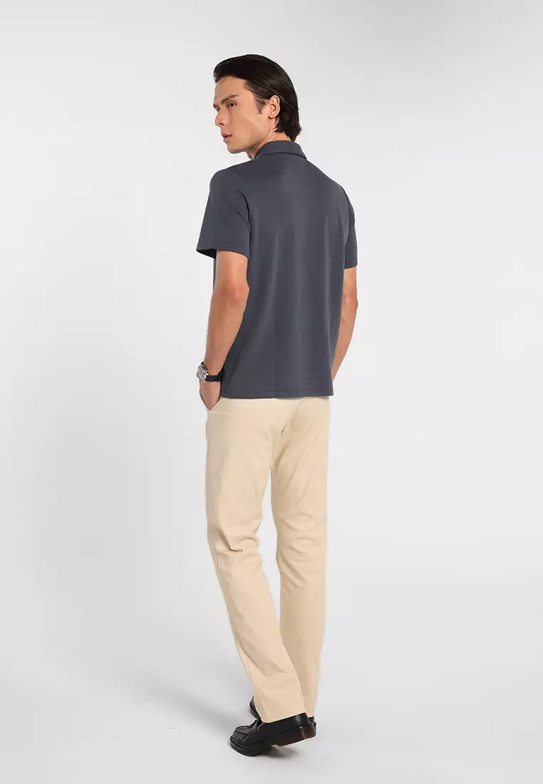 MANZONE - Kaos Polo Lengan Pendek Pria Grom 03 Slim Fit - Dark Grey Warna Grey_Dark