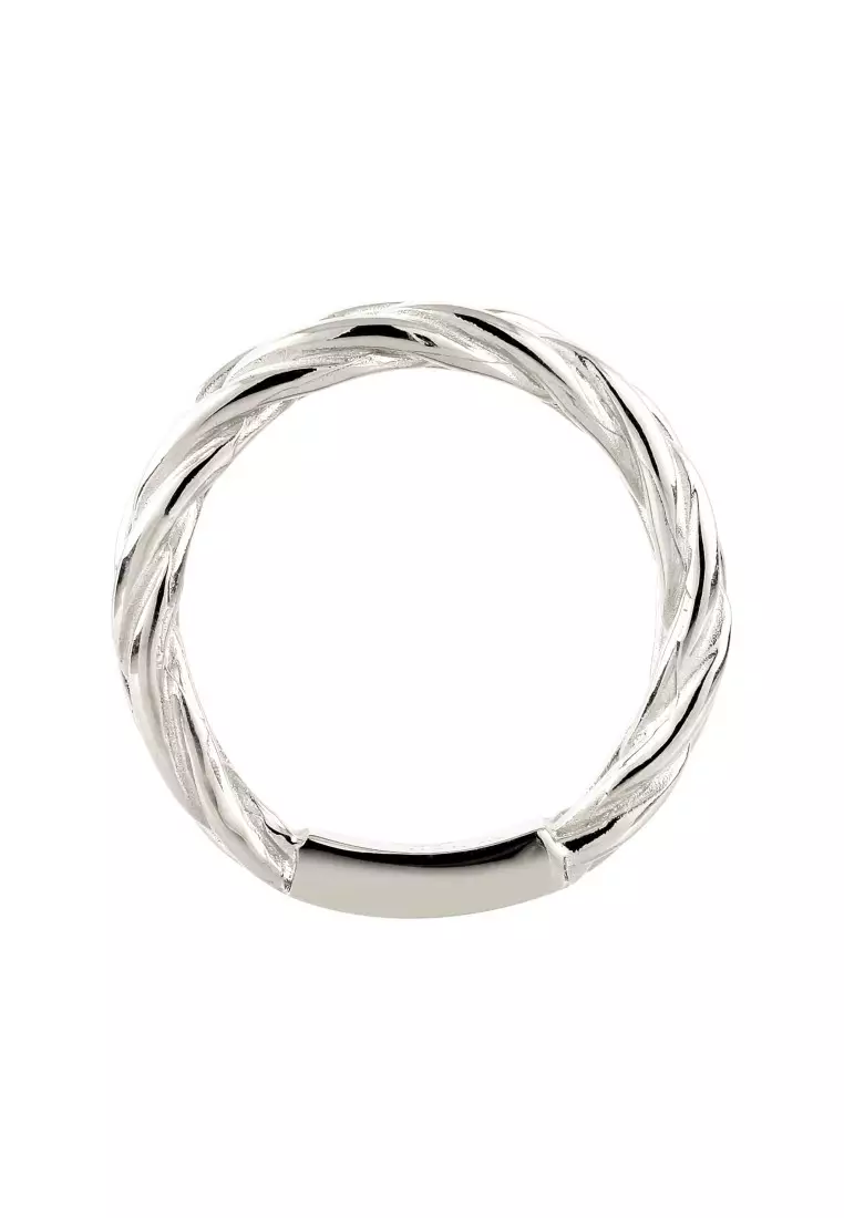 EXCLUSIVE Cincin Perhiasan Perak 925 Pria Bandring Braid Pattern