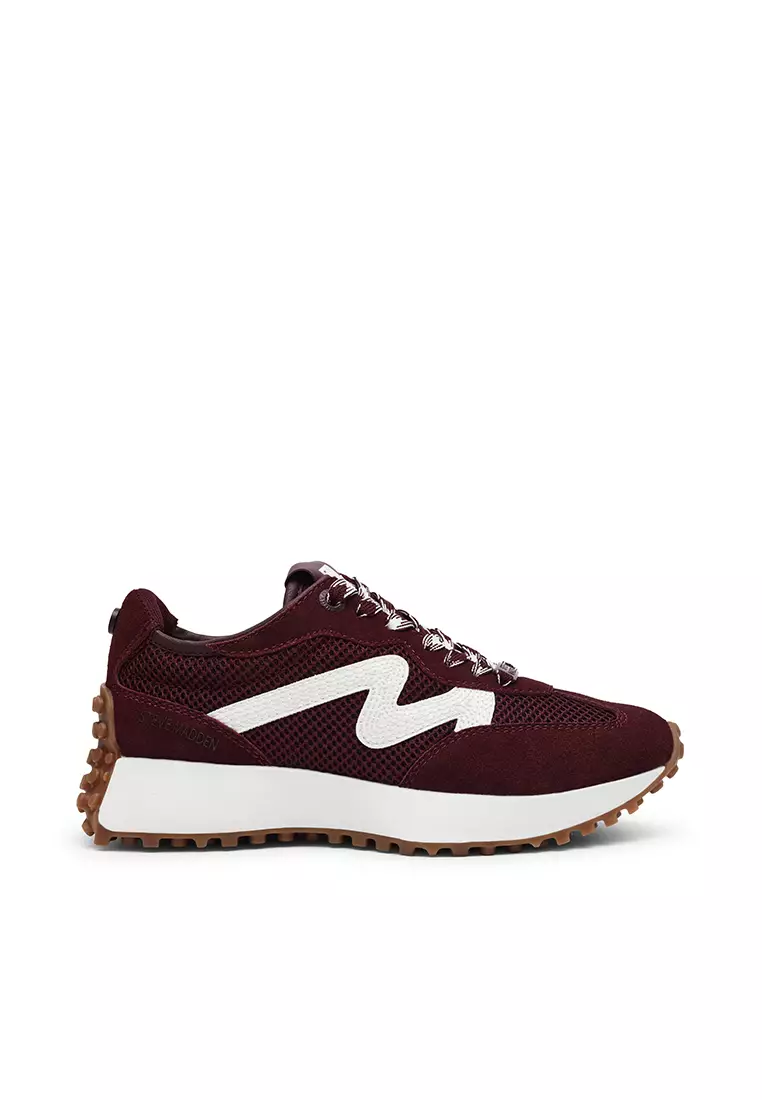 Buy Steve Madden CAPITALE WINE SUEDE GUM SNEAKERS Online ZALORA