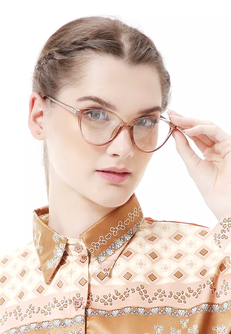 Kiano Kacamata Wanita Cat Eye Design Glasess Frame Material Plastic ORIGINAL - Brown
