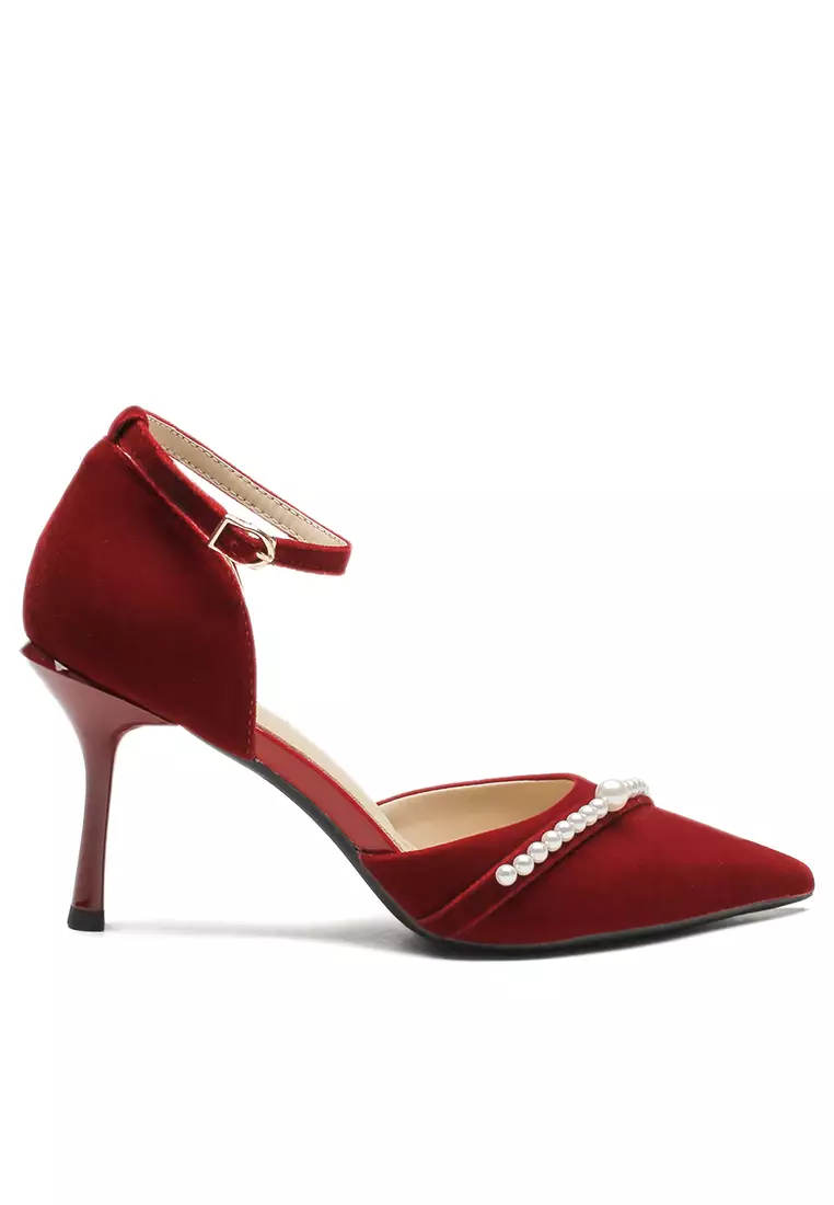 Buy Twenty Eight Shoes 8CM Pearl Chain Ankle Strap High Heel