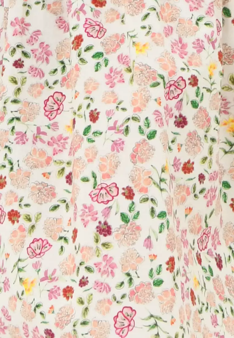 Doha Floral Print Tiered Skirt