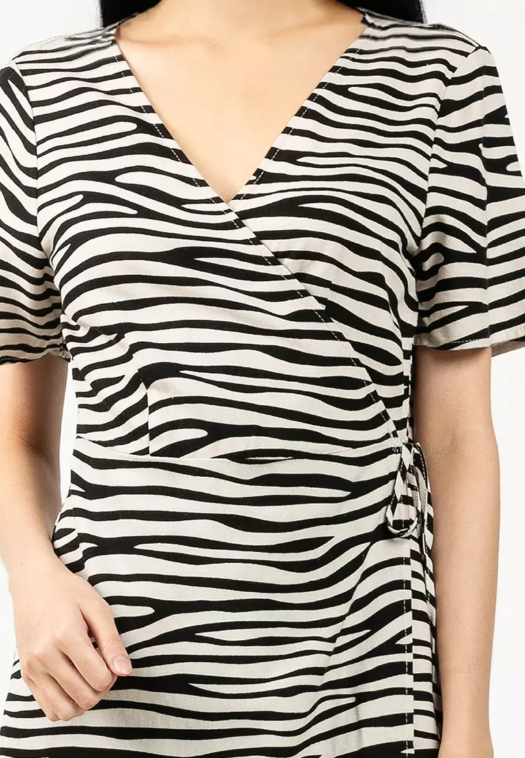 Short Sleeve Wrap Dress