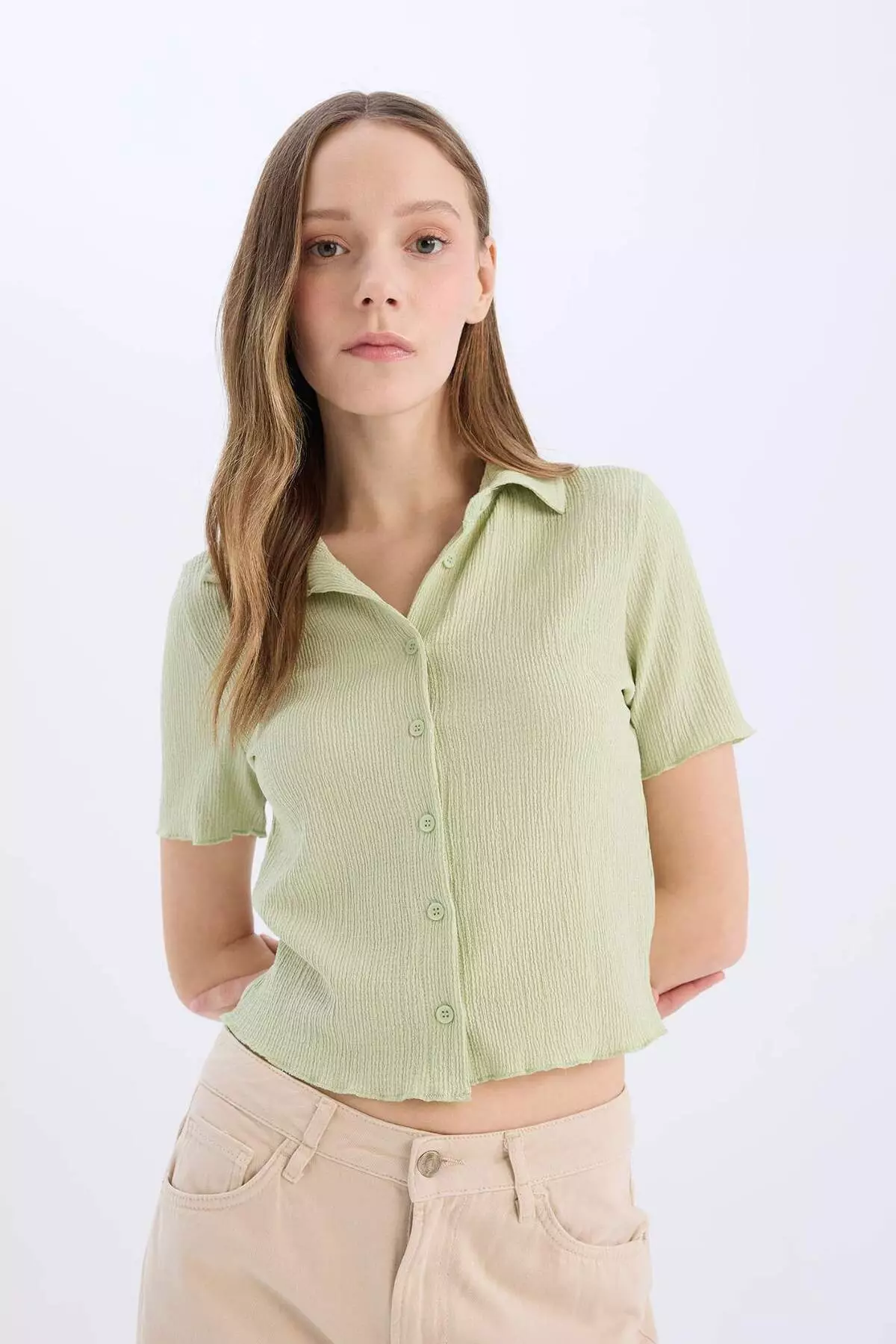 Cool Fitted Wrap Short Sleeve Shirt D4520Ax25Sm