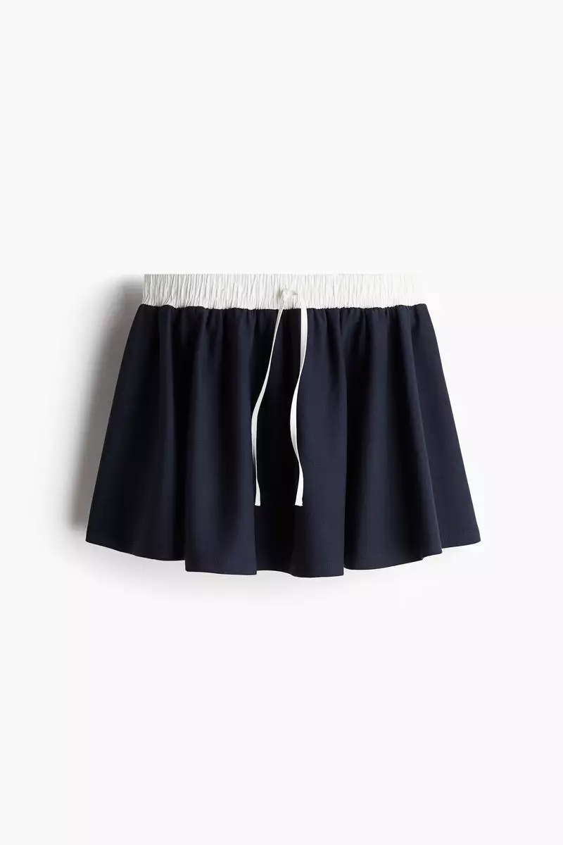H&m Drawstring Detail Jersey Jersey Skirt With Drawstring