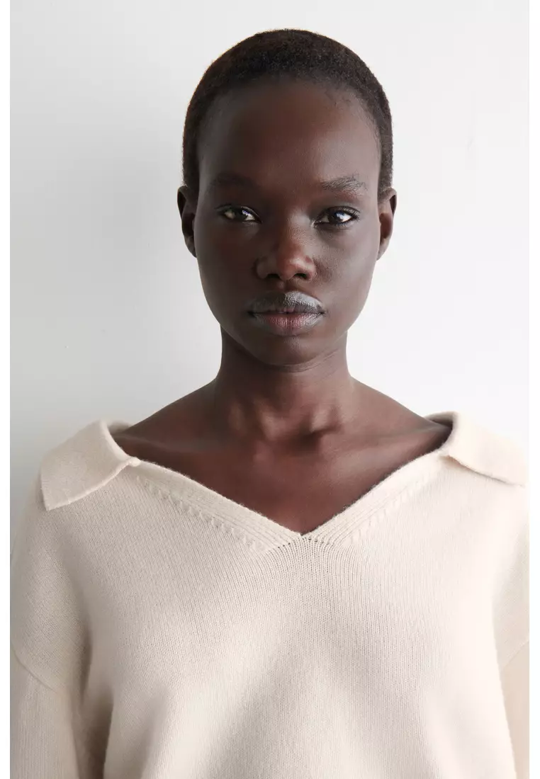MERINO WOOL POLO JUMPER