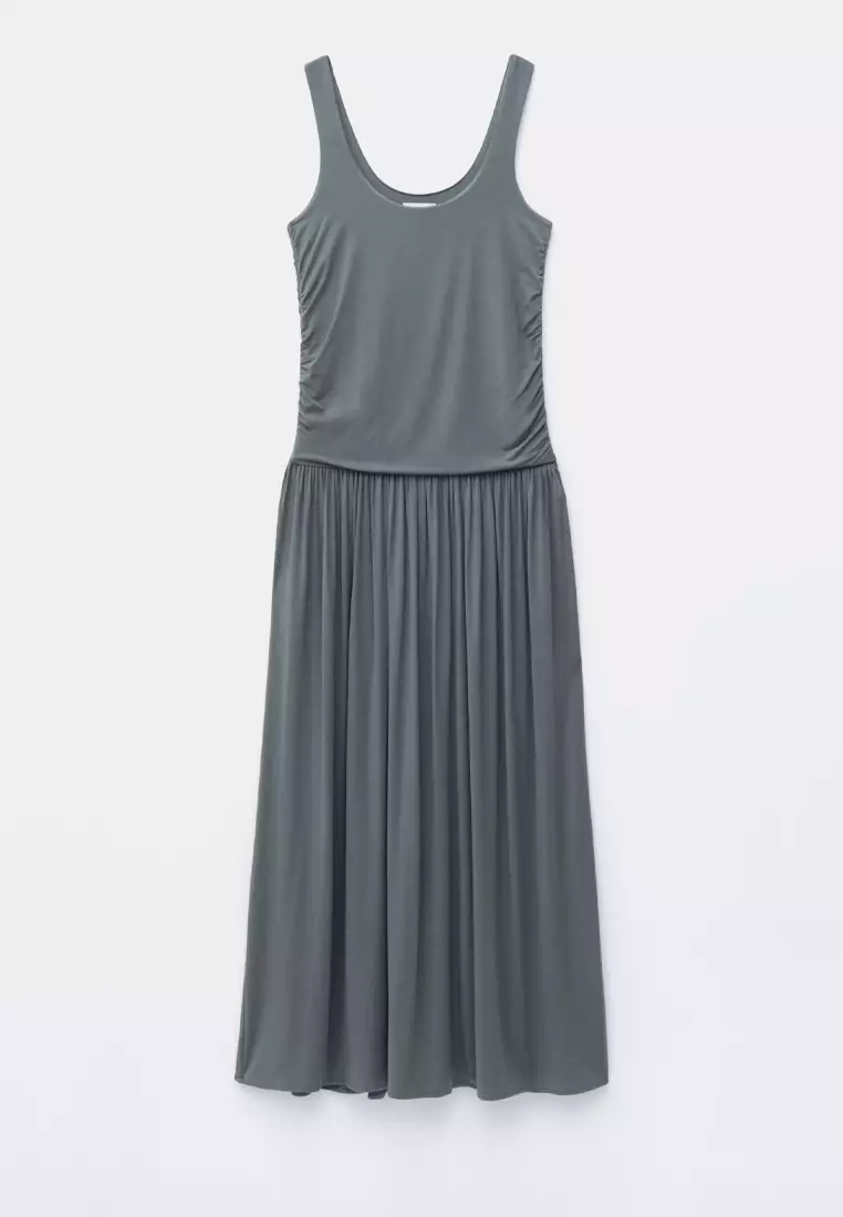 Gathered Jersey Maxi Dress