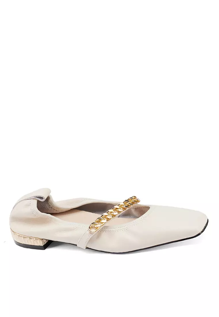 Discount on Twenty Eight Shoes  shoes - SKU: VANSA Fashion Square Toe Leather Chain Low Heel Shoes VSW-F370