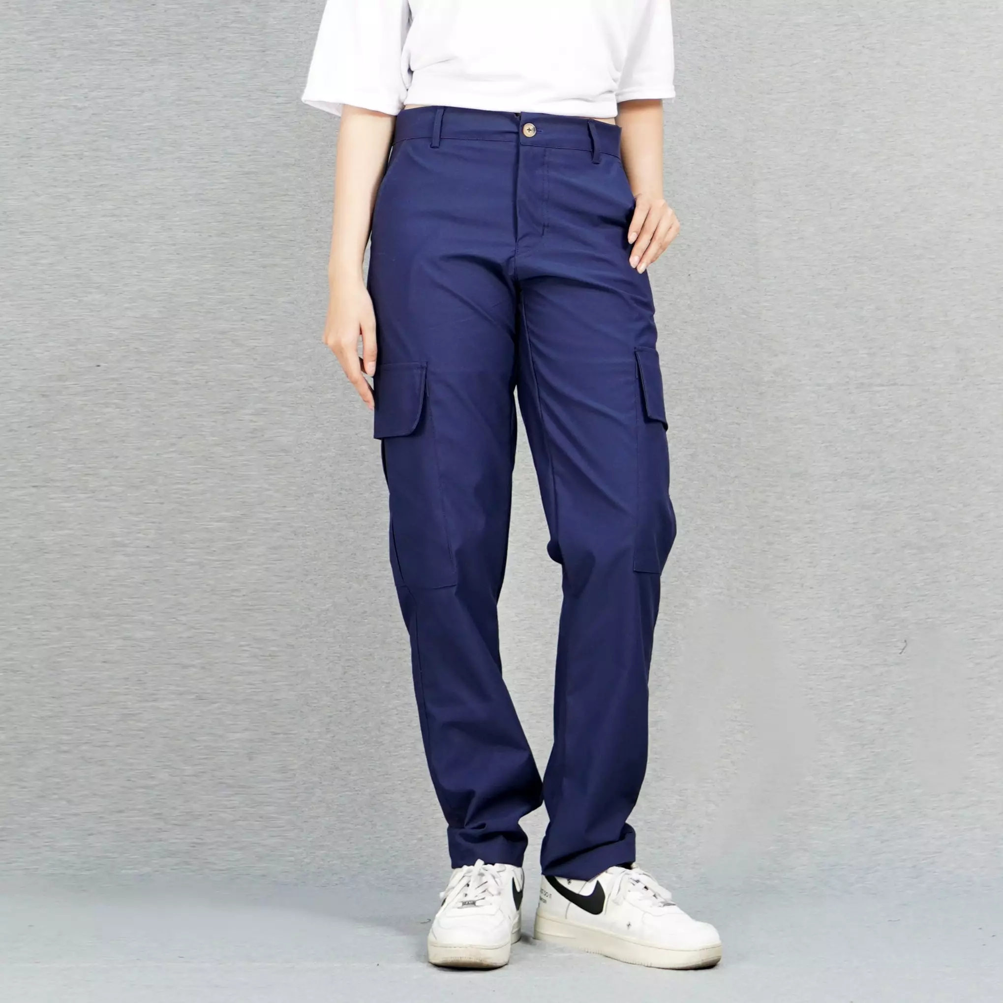  RAYSA Celana Panjang Cargo Celana Cargo Wanita Celana Wanita Celana Kargo - NAVY