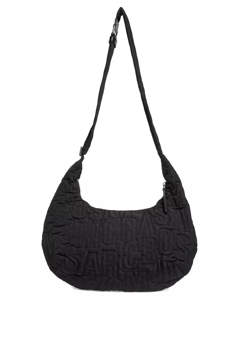 LARGE Jumbled Logo Workwear Nylon Shoulder Bag Black 4R4HCR001H02