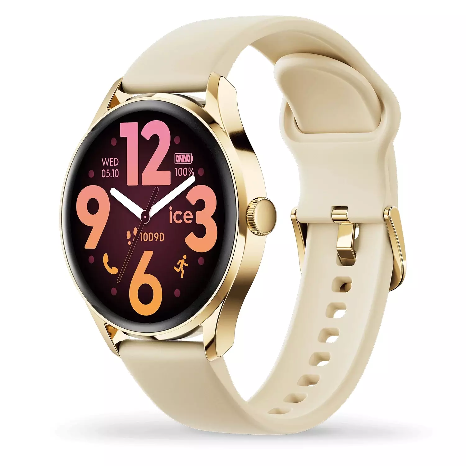 ICE Smart Watch 3.0 round AMOLED 1.20 - Gold Beige 39mm | Bluetooth | GPS | Fitness Tracker [025115]