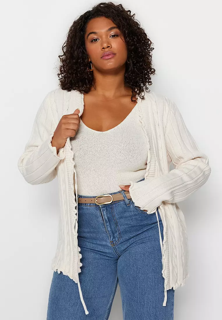 Plus size long outlet white cardigan