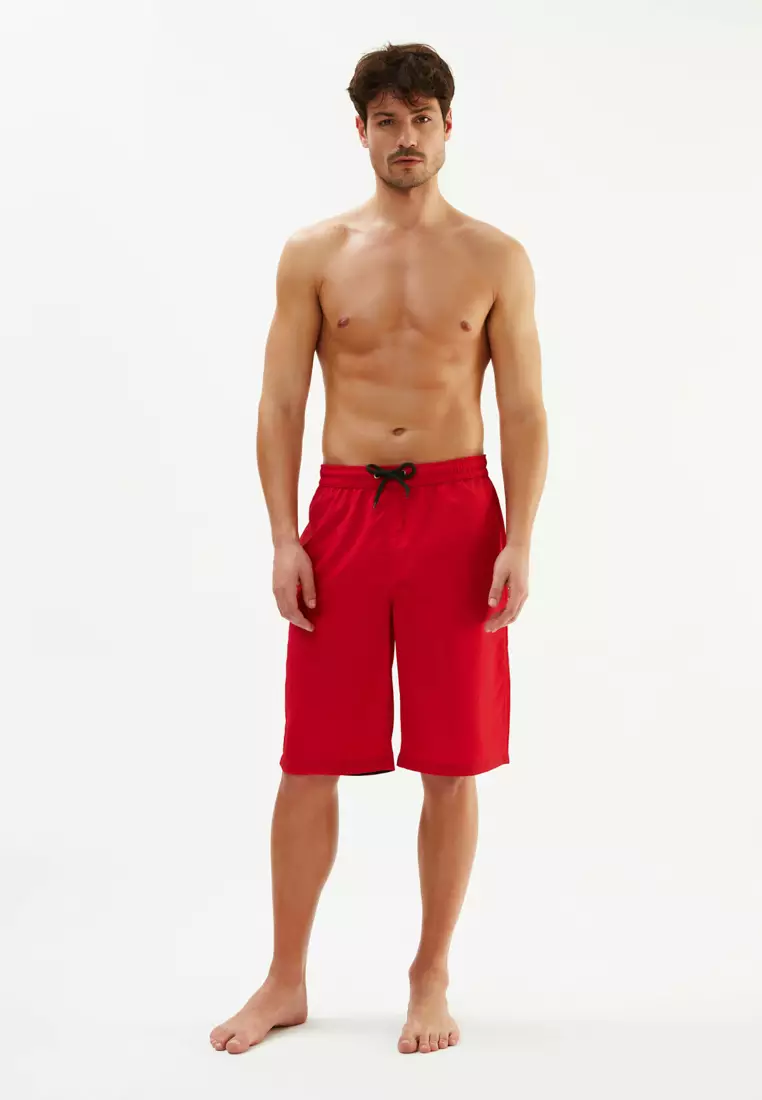 Plain red hot sale shorts