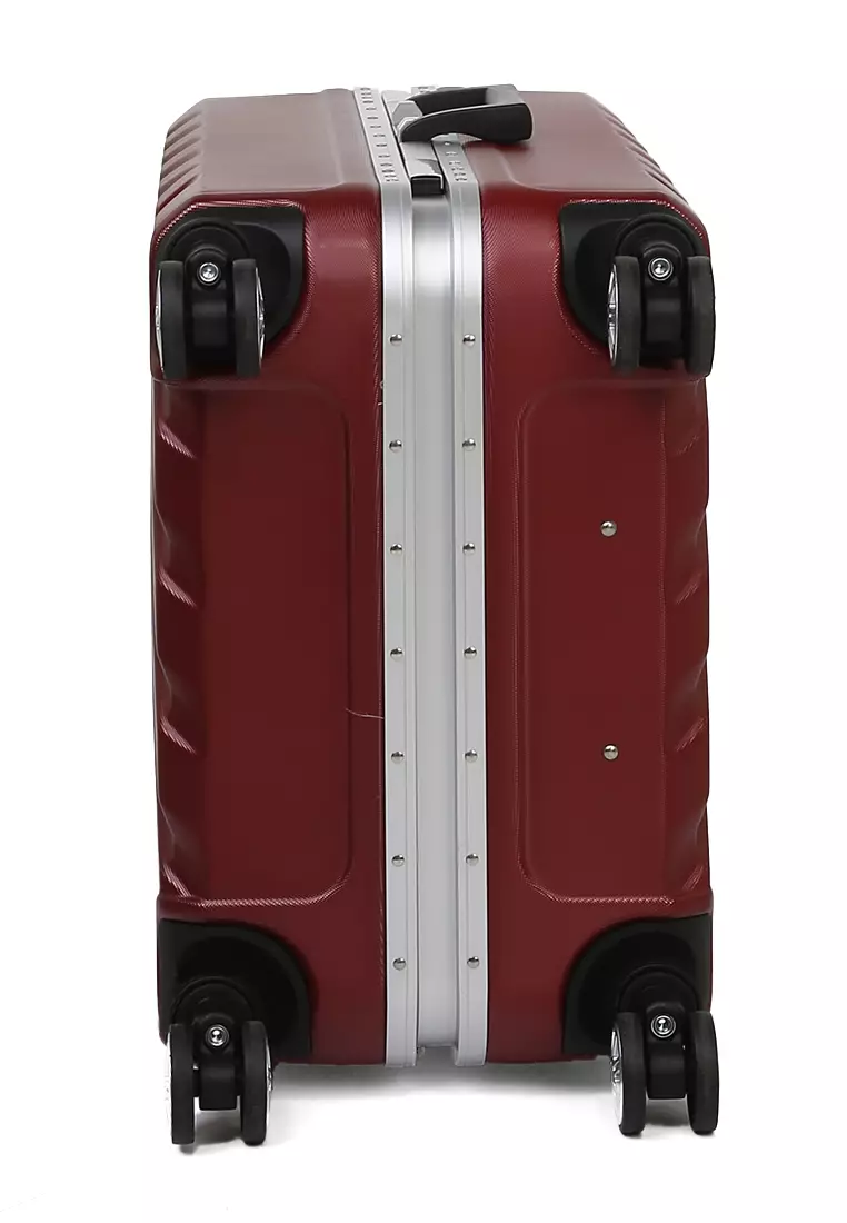 Pervaiz Koper Alumunium Frame Unisex Size 26 Inch TSA Lock System Suitcase Material Polycarbonate ORIGINAL - Red