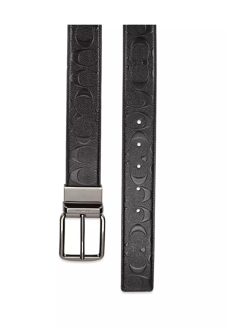 Modern Harness Cut-To-Size Reversible Signature Leather Belt 32MM - Black