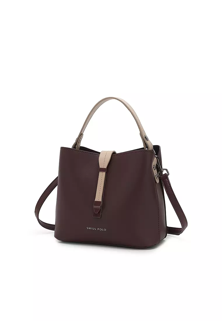Women's Top Handle Bag / Sling Bag / Crossbody Bag (Tas Selempang / Tas Tangan) - Cokelat