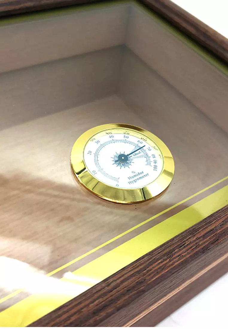 Acalava Thick 1Tier Black Walnut Wood Cigar Humidor Cigar Dry Box