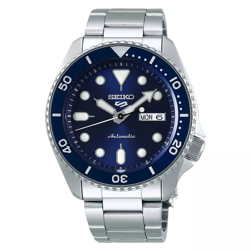 Jam Tangan Pria Seiko 5 Sports SRPD51K1 5KX SKX Sports Style Automatic Blue Dial Stainless Steel Strap