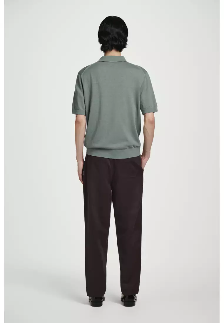 KNITTED LINEN POLO SHIRT