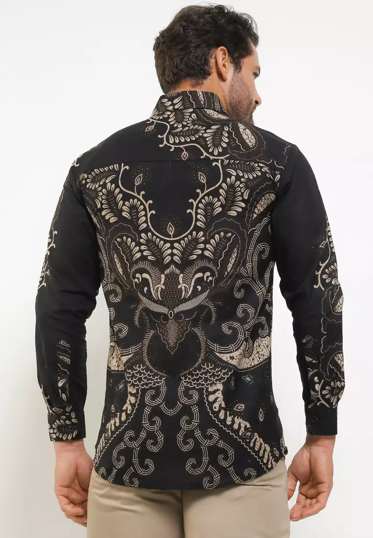 Eleazer Kemeja Batik Premium Pria Casual Modern Lengan Panjang