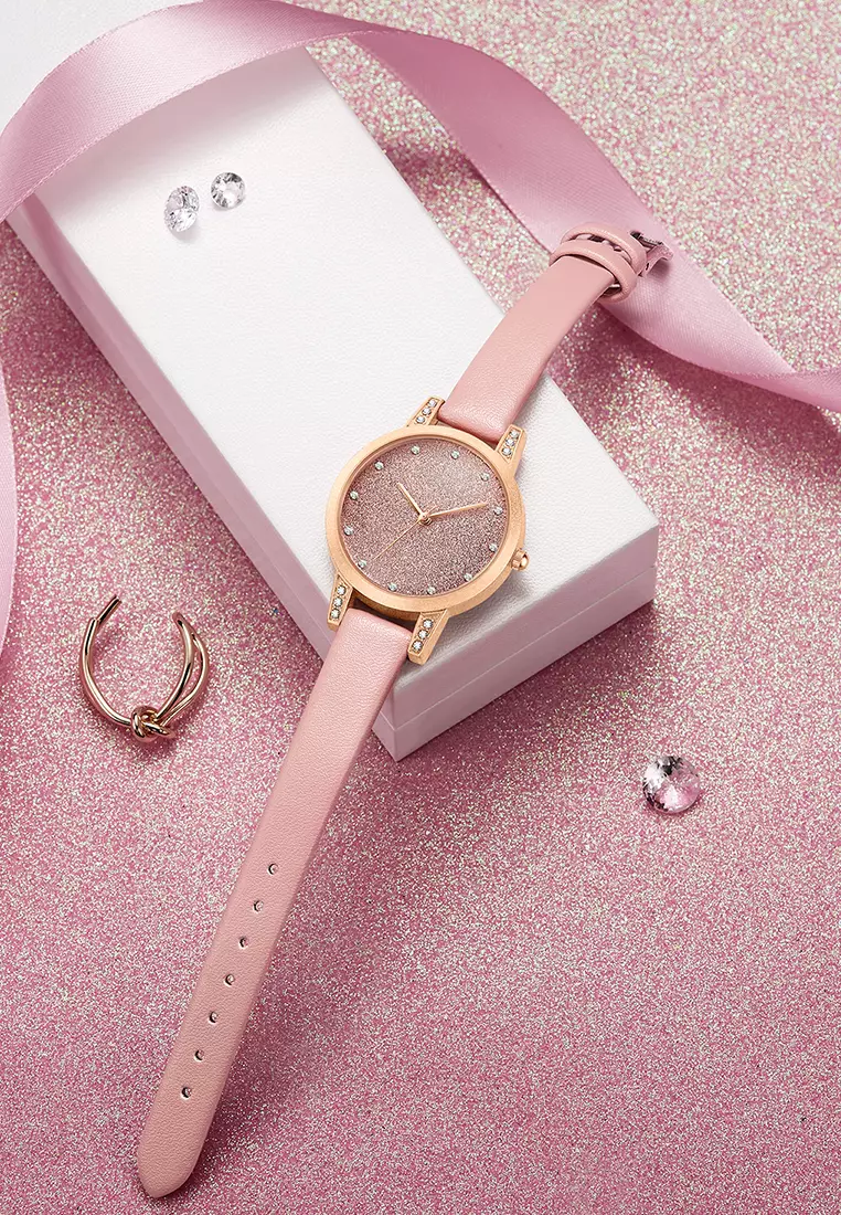 Jam Tangan Wanita Simple Tali kulit Kuarsa 3ATM Anti Air Wanita