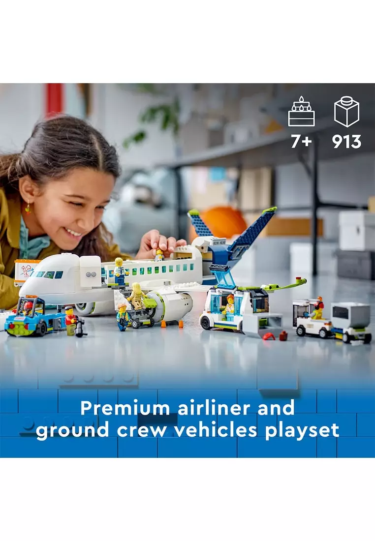City 60367 Passenger Airplane, Age 7+, Building Blocks, 2023 (913pcs)