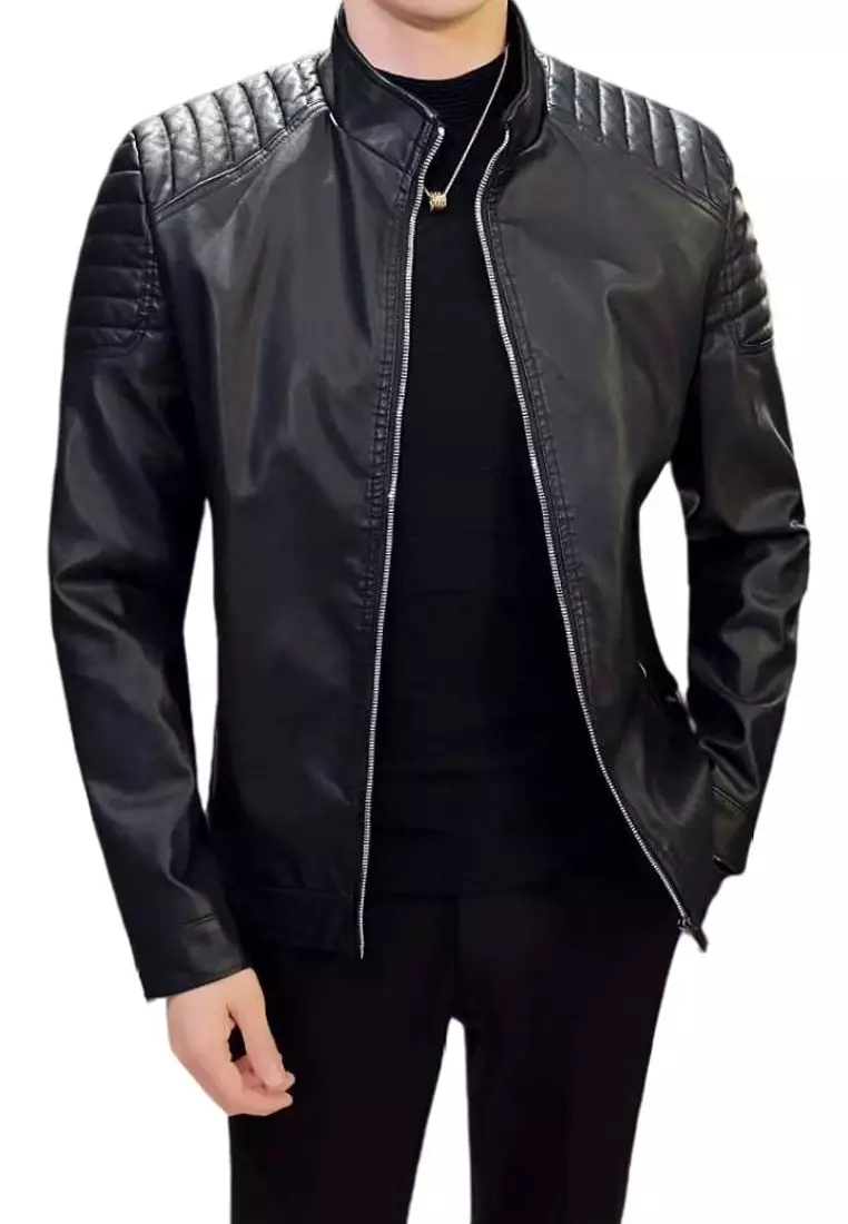 Buy HAPPY FRIDAYS Men's Faux Leather Biker Jacket MJ801 2025